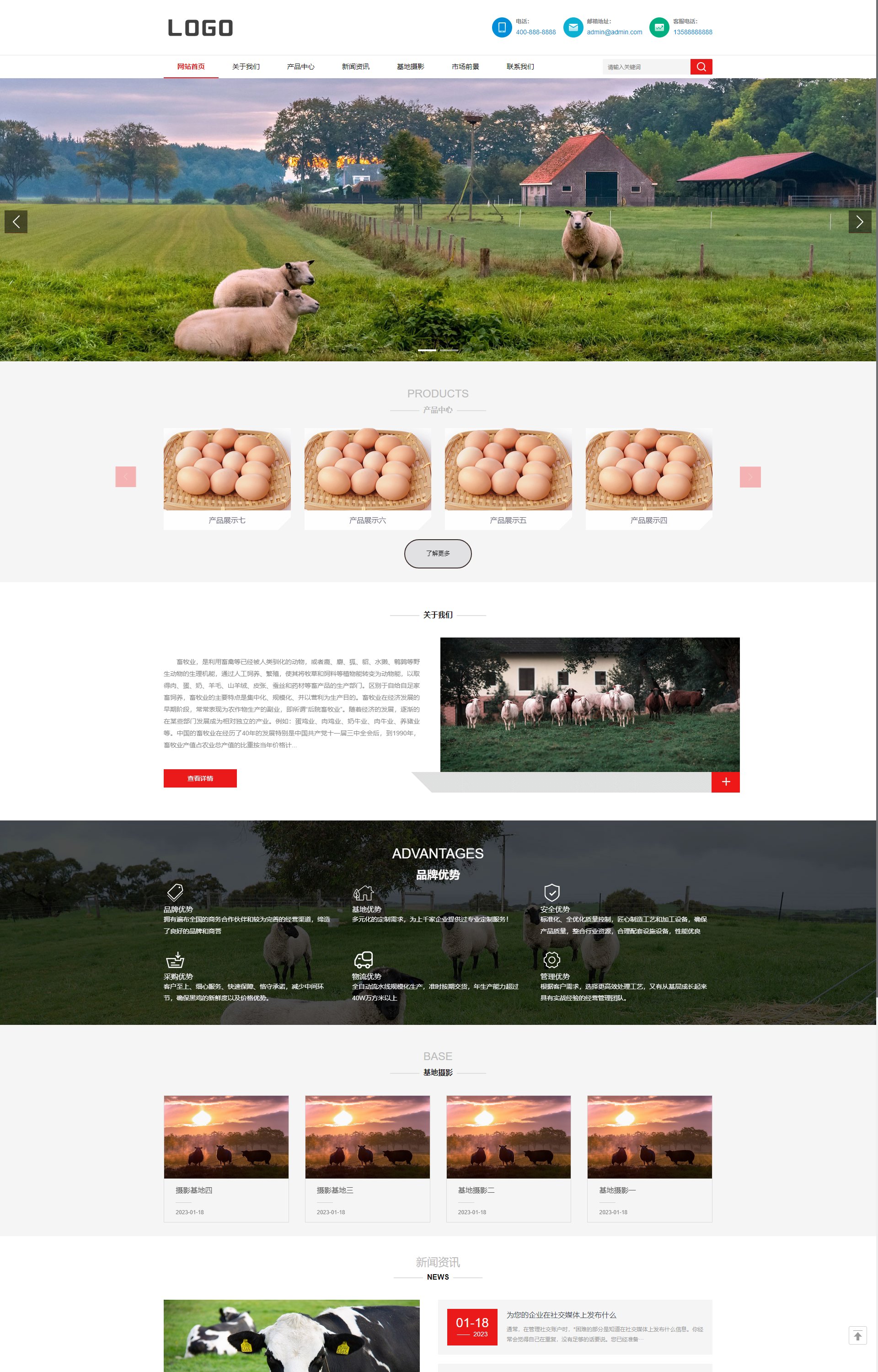 (自适应手机版)畜牧养殖 农业养殖企业